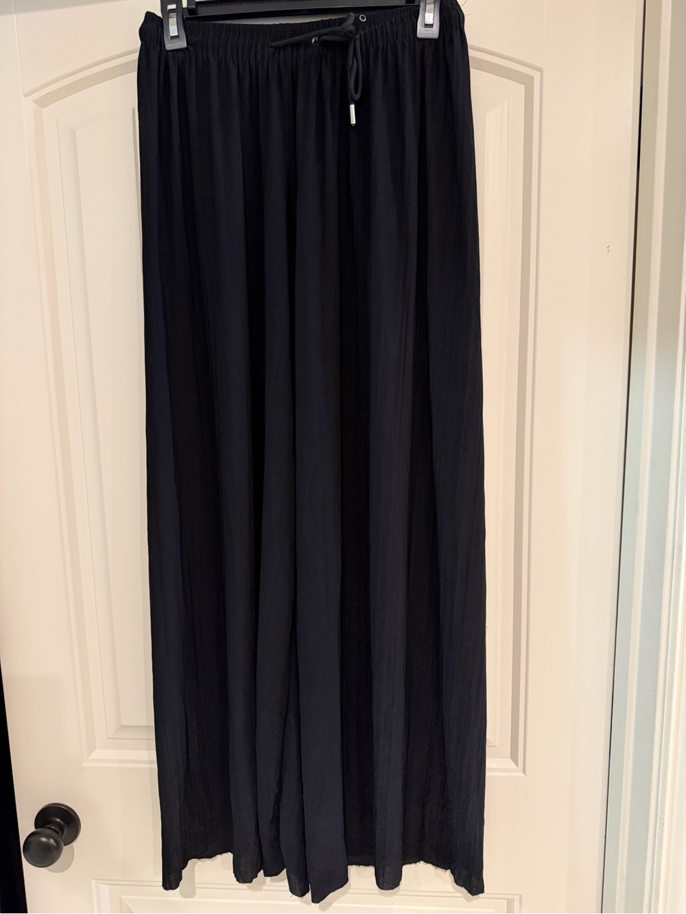 Black Maxi Pants with Drawstring Waist